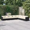 vidaXL 8-tlg. Garten-Lounge-Set mit Kissen Poly Rattan Schwarz