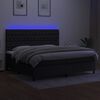 vidaXL Boxspringbett mit Matratze & LED Schwarz 200x200 cm Stoff