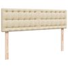vidaXL Ottoman-Bett mit Matratzen Creme 160x200 cm Stoff