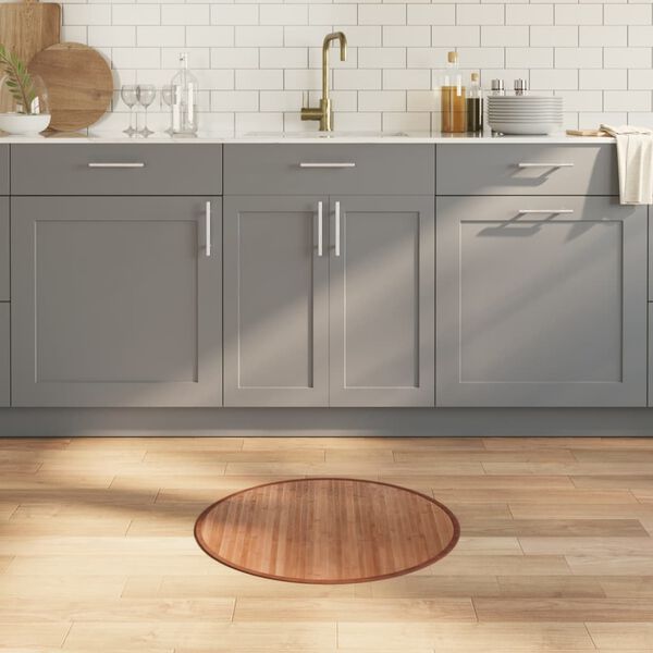 vidaXL Teppich Rund Natur 60 cm Bambus