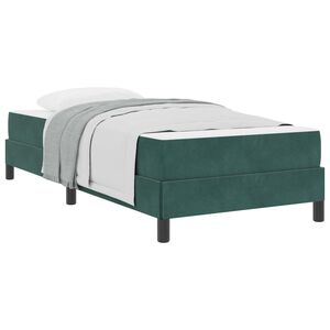 vidaXL Boxspringbett mit Matratze Dunkelgr&uuml;n 90 x 200 cm Stoff