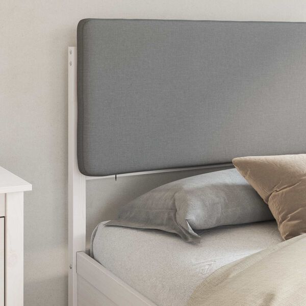vidaXL Bettgestell mit gepolstertem Kopfteil Hellgrau 180 x 200 cm