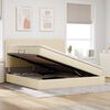 vidaXL Bett mit Stauraum und LED mit LED Creme 200 x 200 cm Polyester