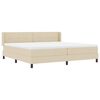 vidaXL Boxspringbett mit Matratze Creme 200 x 200 cm Polyester