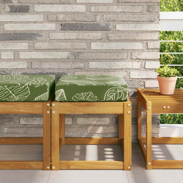 vidaXL Sitzkissen f&uuml;r Outdoor Gr&uuml;ne Bl&auml;tter 40 x 40 x 8 cm