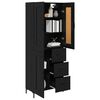vidaXL Highboard 2 pcs Schwarz Eichen-Optik Holzwerkstoff