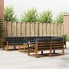 vidaXL Outdoor-Sofagarnitur mit Kissen 9 pcs Natur und Anthrazit