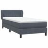vidaXL Boxspringbett mit Matratze Dunkelgrau 90x220 cm Samt