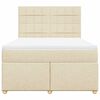 vidaXL Boxspringbett mit Matratze Creme 140x190 cm Stoff