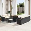vidaXL Garten-Sofa-Set mit Kissen 10 pcs Schwarz und Creme
