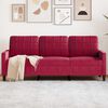 vidaXL 3-Sitzer-Sofa Weinrot 180 cm Samt