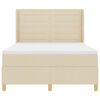 vidaXL Boxspringbett mit Matratze Creme 140 x 200 cm Stoff
