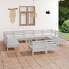 vidaXL 11-tlg. Garten-Lounge-Set Wei&szlig; Massivholz Kiefer