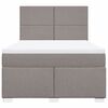 vidaXL Boxspringbett mit Matratze Taupe 140x190 cm Stoff