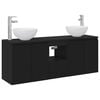 vidaXL Badezimmerschrank-Set 3 stk. Schwarz 49,5 x 41 x 64,5 cm