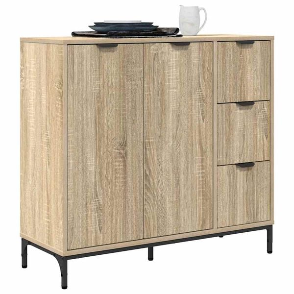 vidaXL Sideboard Sonoma-Eiche 89,5 x 33 x 82 cm Holzwerkstoff