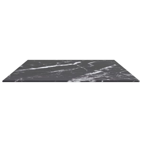 vidaXL Tischplatte Schwarz 100x62 cm 8 mm Hartglas in Marmoroptik