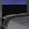 vidaXL LED Kopfteil Schwarz 200x5x118/128 cm Samt