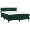 vidaXL Boxspringbett mit Matratze Dunkelgr&uuml;n 140x200 cm Samt