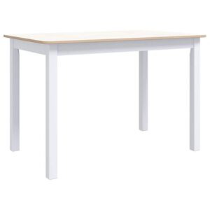 vidaXL Esstisch Wei&szlig; und Braun 114x71x75 cm Massivholz Gummibaum
