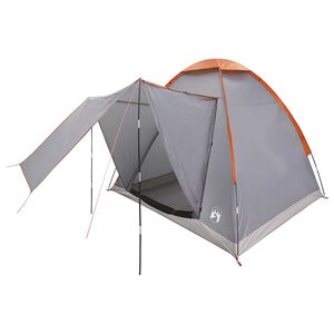 vidaXL Campingzelt 2 Personen Grau und Orange Polyester und Stahl