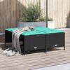 vidaXL Gartenhocker mit Kissen 4 Stk. Schwarz Poly Rattan
