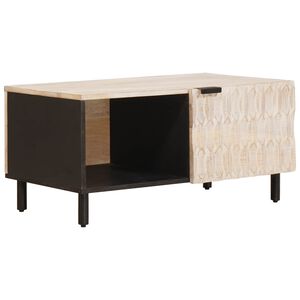 vidaXL Couchtisch Wei&szlig; 80 x 50 x 40 cm Massivholz Mango