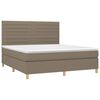 vidaXL Boxspringbett mit Matratze Taupe 180x200 cm Stoff