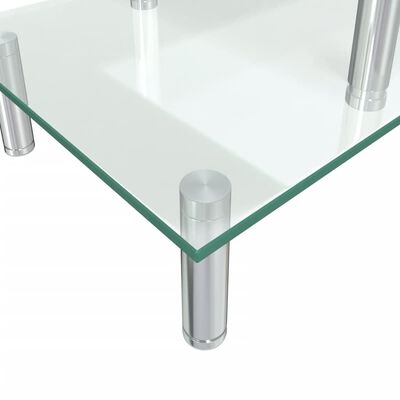 vidaXL Monitorständer 2-stufig Transparent Glas