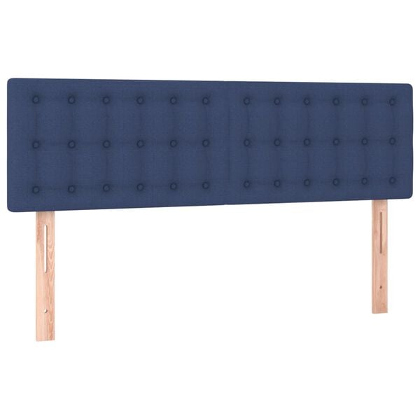 vidaXL Kopfteile 2 Stk. Blau 72x5x78/88 cm Stoff