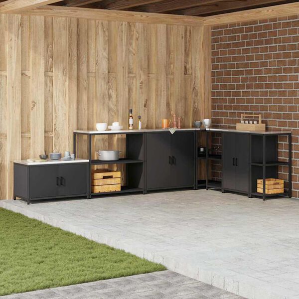 vidaXL Küchenaufbewahrung mit Regal Olive Grün 60 x 50 x 92 cm Stahl