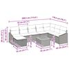 vidaXL Gartensofa-set mit Kissen mit Speicher 9 pcs Grau Poly Rattan