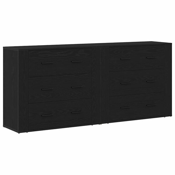 vidaXL Sideboard Schwarz Eichen-Optik 160 x 33 x 70 cm Holzwerkstoff
