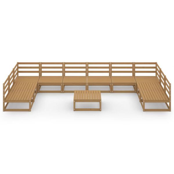 vidaXL 11-tlg. Garten-Lounge-Set Massivholz Kiefer