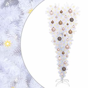 vidaXL K&uuml;nstlicher Weihnachtsbaum Wei&szlig; 120 cm PVC und Stahl