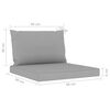 vidaXL 6-tlg. Garten-Lounge-Set mit Grauen Kissen