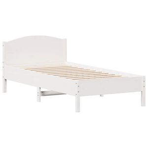 vidaXL Massivholzbett ohne Matratze Wei&szlig; 75x190 cm Kiefernholz