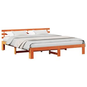 vidaXL Bettrahmen Wachsbraun 200 x 200 cm Massives Kiefernholz