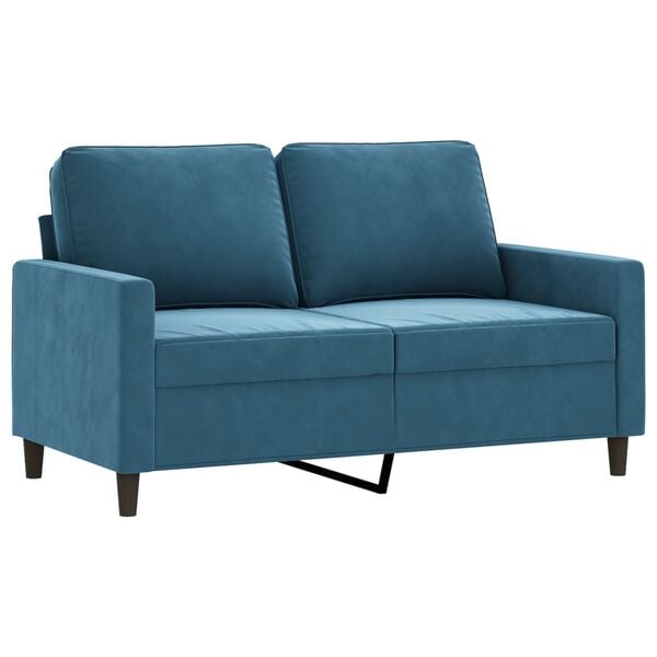 vidaXL 2-Sitzer-Sofa Blau 120 cm Samt