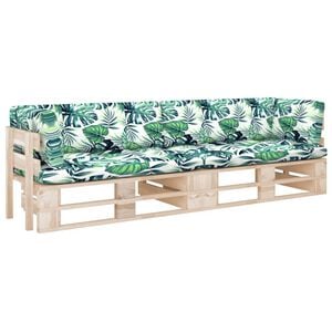 vidaXL 2-Sitzer-Palettensofa mit Kissen Impr&auml;gniertes Kiefernholz