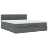 vidaXL Ottoman-Bett mit Matratze Dunkelgrau 160x200 cm Stoff