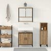 vidaXL Badezimmerm&ouml;bel-Set mit Regal mit T&uuml;r 2 pcs Braun Holzwerkstoff