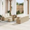 vidaXL Gartensofa-set mit Kissen 10 pcs Beige Poly-Rattan