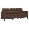 vidaXL 3-Sitzer-Sofa mit Hocker Braun 180 cm Kunstleder