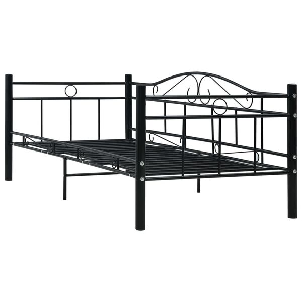 vidaXL Tagesbett-Rahmen Schwarz Metall 90×200 cm