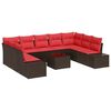 vidaXL Gartensofa-set mit Kissen 10 pcs Braun Poly-Rattan