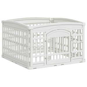 vidaXL 4-Panel Hundelaufstall Wei&szlig; 91 x 91 x 58 cm Kunststoff