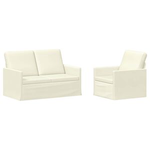 vidaXL Sofa-Set 2 pcs Creme Cordstoff
