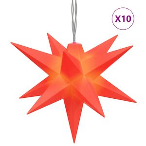 vidaXL LED-Weihnachtssterne 10 Stk. Rot 10 cm