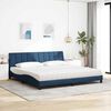 vidaXL Bett mit Matratze "Hanko" Blau 200x200 cm Stoff